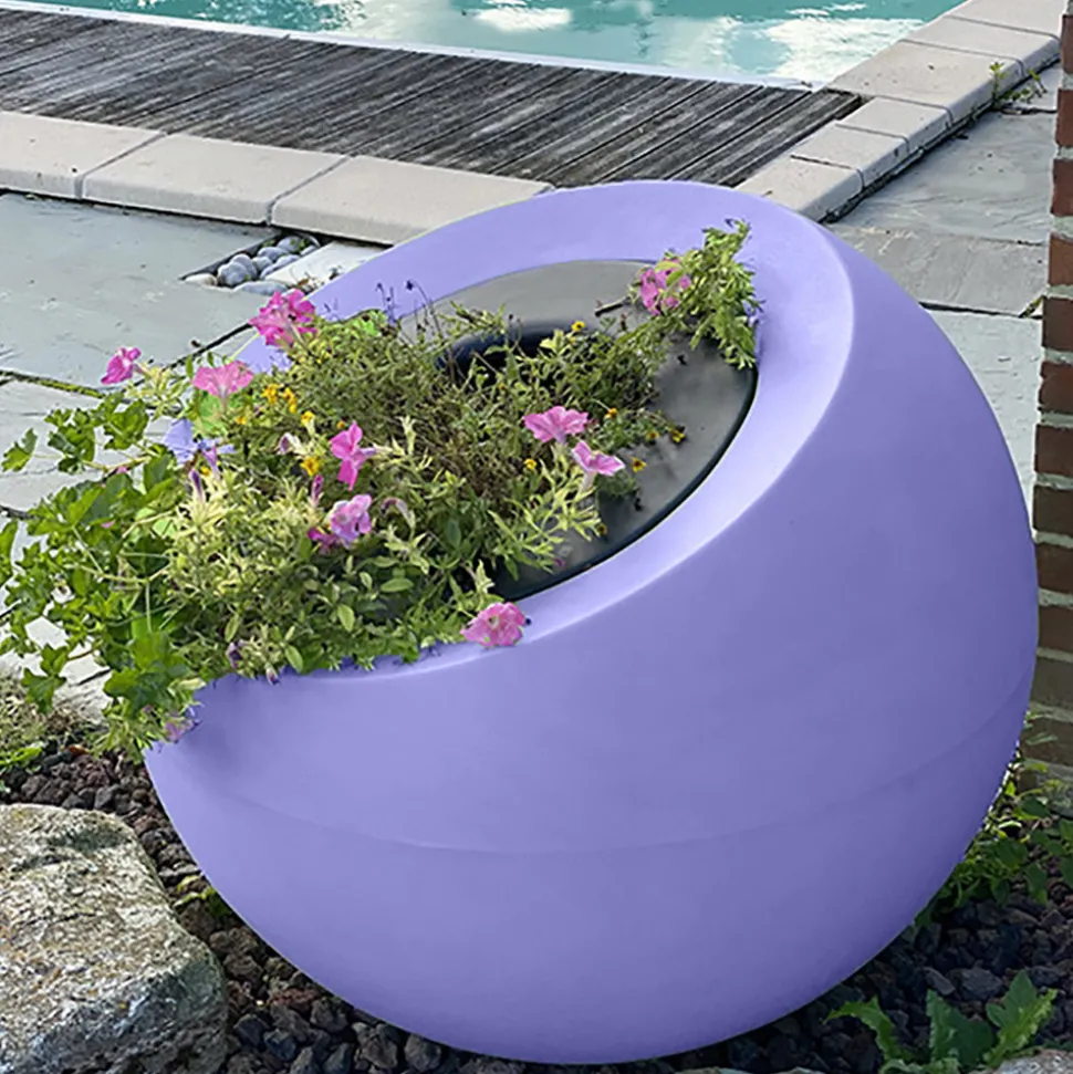 PLAST'UP ROTOMOULAGE - Pot de fleurs sphérique xxl dolce vita 300l-lot de 2