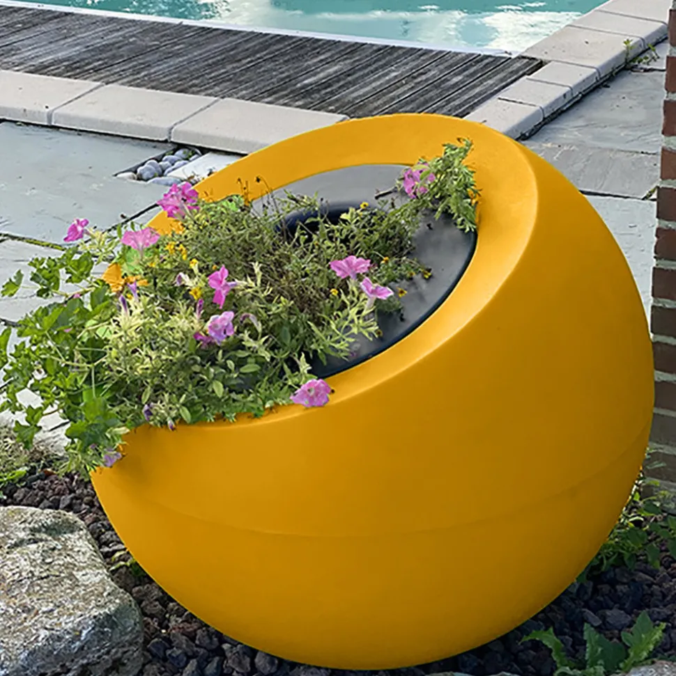 PLAST'UP ROTOMOULAGE - Pot de fleurs sphérique xxl dolce vita 300l-lot de 2
