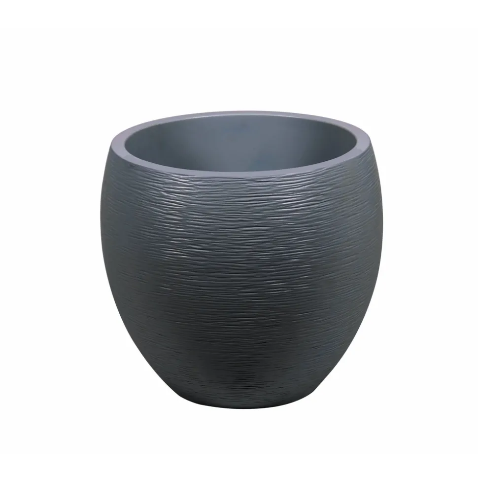 POETIC - Pot Egg Graphit en polypropylène anthracite - D.50 cm