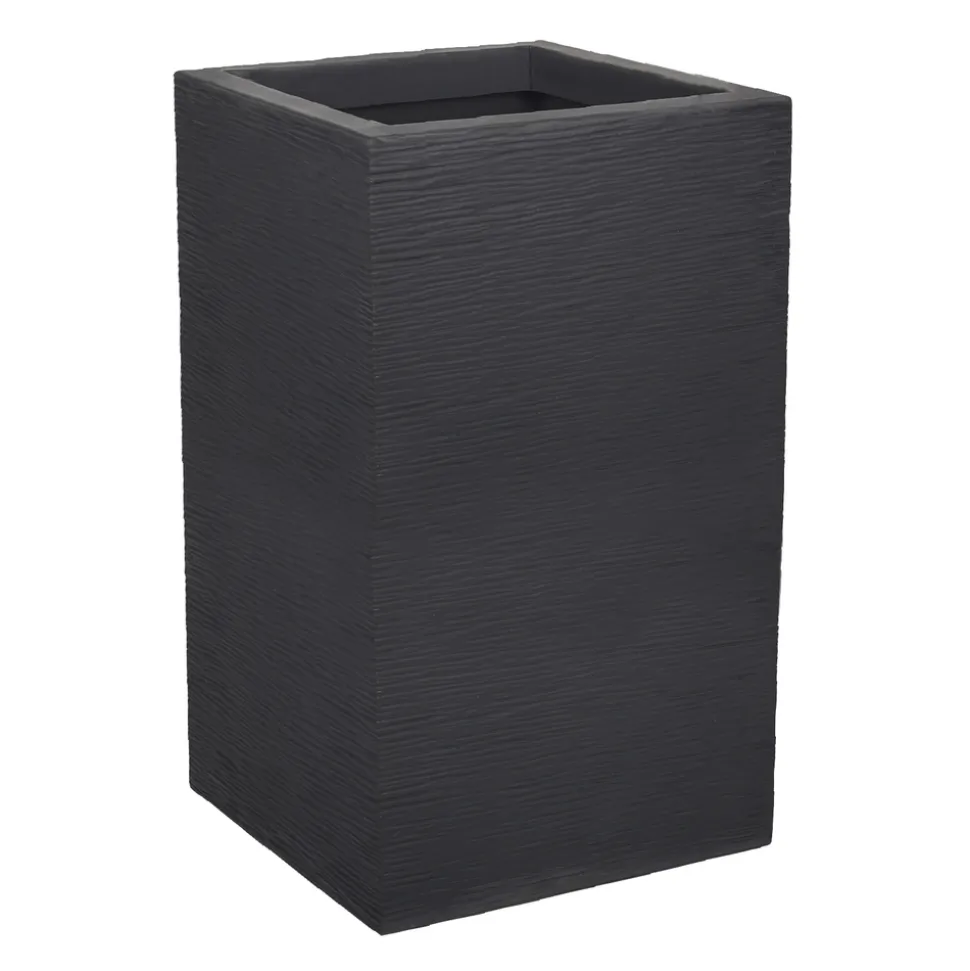 POETIC - Pot Graphit’Up carré haut en polypropylène gris - 29,5x29,5x49,5 cm