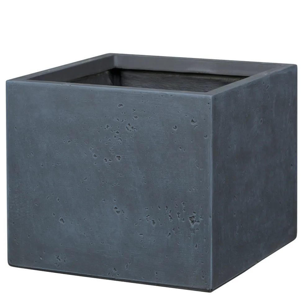 Pot de fleurs Kati carré anthracite - L.44xH.38cm