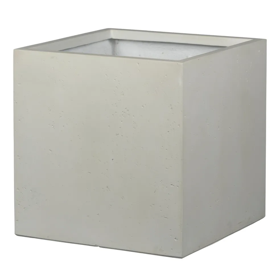 Pot de fleurs Kati carré crème - L.33,5xH.32cm