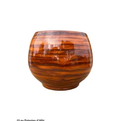 POTERIE D'ALBI - Pot Bahia en terre cuite émaillée, coloris savane - D.25xH.31cm