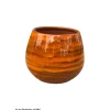 POTERIE D'ALBI - Pot Cancale en terre cuite émaillée, coloris savane - D.14xH.14cm