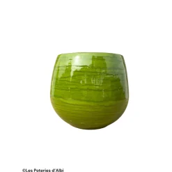 POTERIE D'ALBI - Pot Cancale en terre cuite émaillée, coloris forêt - D.25xH.27cm