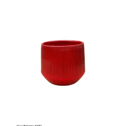 POTERIE D'ALBI - Pot Caractère, terre cuite émaillée, coloris coquelicot - D.24xH.23cm