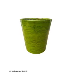 POTERIE D'ALBI - Pot rond Sydney coloris vert forêt - D.25xH.29cm
