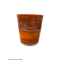 POTERIE D'ALBI - Pot Sydney en terre cuite émaillée, coloris savane - D.33xH.35cm