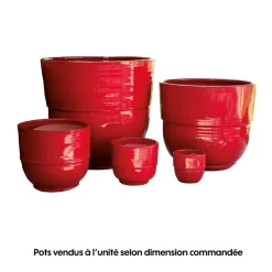 POTERIE D'ALBI - Vase Rebord coquelicot - D.30xH.27cm
