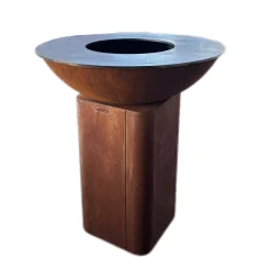 QUOCO - Brasero curvo medium corten ø84- quoco + housse + petit couvercle