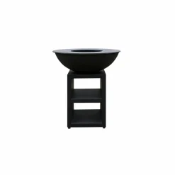 QUOCO - Brasero piatto large noir ø94 + grille + spatule + housse