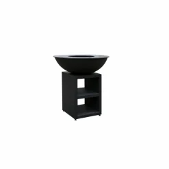 QUOCO - Brasero piatto large noir ø94 + grille + spatule + housse