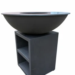 QUOCO - Brasero piatto large noir ø94 + grille + spatule + housse