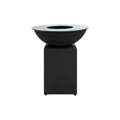 QUOCO - Brasero piatto large noir ø94 + grille + spatule + housse