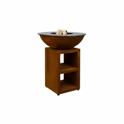QUOCO - Brasero piatto medium corten ø84 + grille + spatule + housse