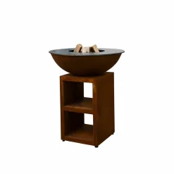 QUOCO - Brasero piatto medium corten ø84 + grille + spatule + housse