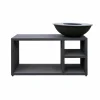 QUOCO - Brasero piatto tavolo medium noir ø84 + grille + spatule + housse
