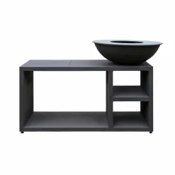 QUOCO - Brasero piatto tavolo medium noir ø84 + grille + spatule + housse