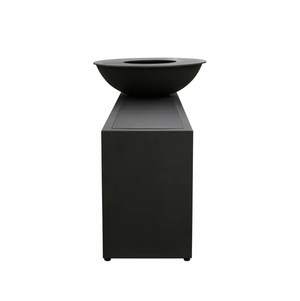QUOCO - Brasero piatto tavolo medium noir ø84 + grille + spatule + housse