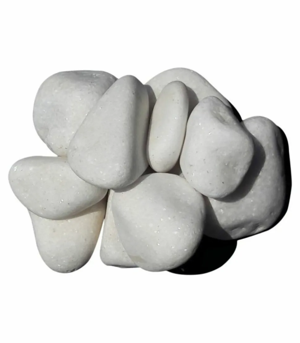 RACINE - Galet marbre blanc pur 40-60mm, filet 20 kg - f-pai050