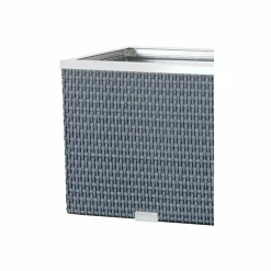 RATTAN ART - Jardinière en résine tressée avec cadre en aluminium 70 x 38 x 40 cm