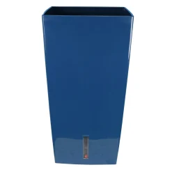 RIVIERA - Pot Eva New en plastique carré haut bleu - H.68,5xD.37cm