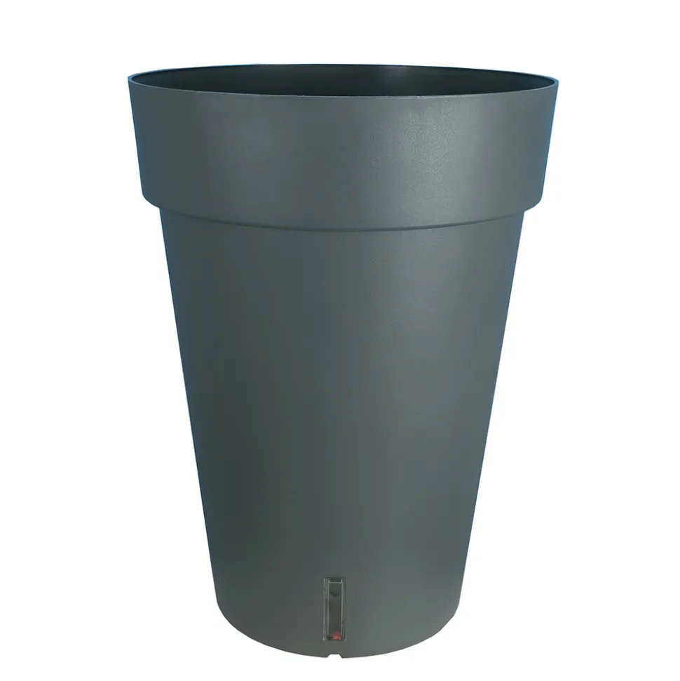 RIVIERA - Pot Loft à réserve d'eau, 100% recyclable gris - D.40xH.52cm