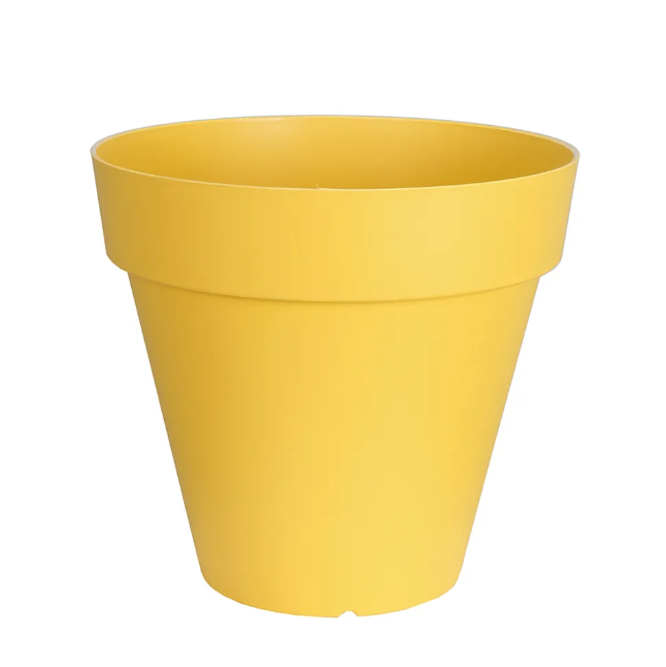 RIVIERA - Pot Soleilla rond en polypropylène 100% recyclable jaune Ø.50 H.45cm