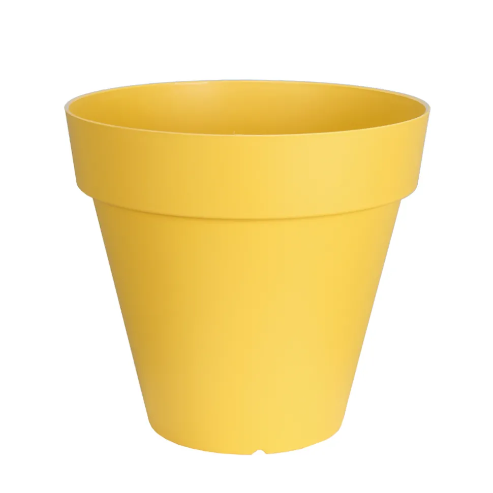 RIVIERA - Pot Soleilla rond en polypropylène 100% recyclable jaune Ø.25 H.22cm