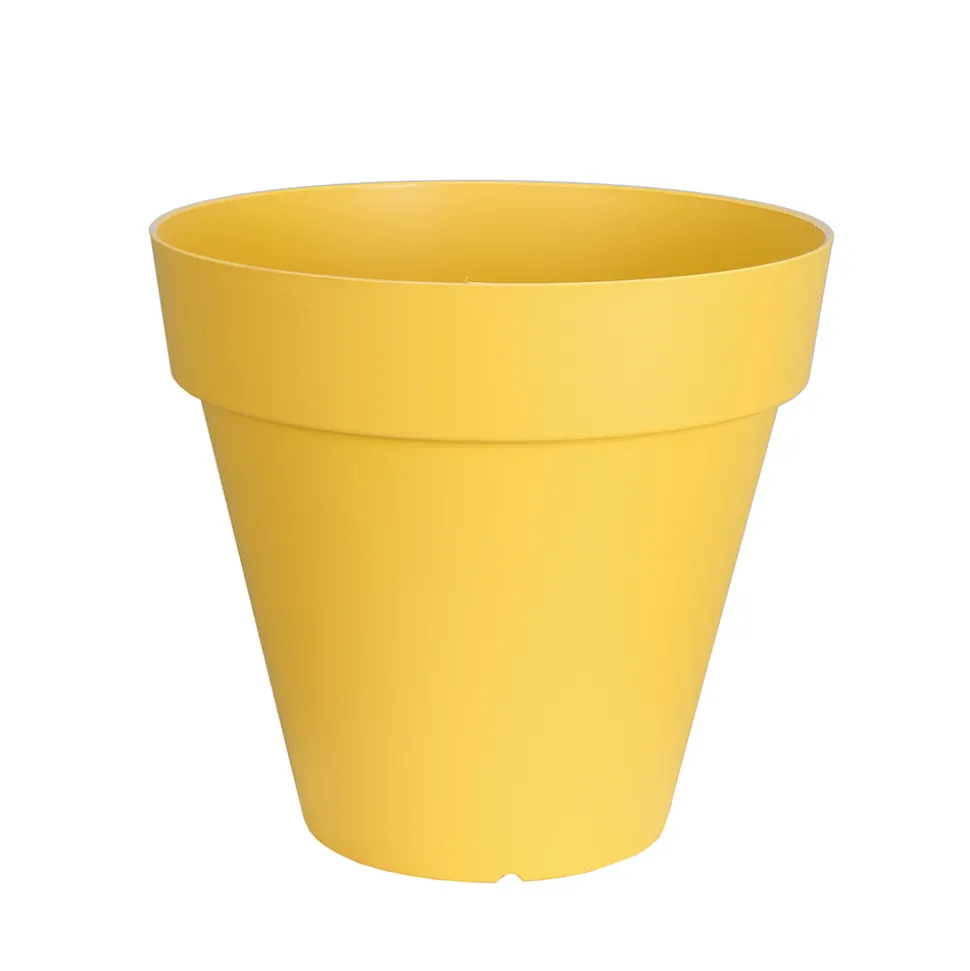RIVIERA - Pot Soleilla rond en polypropylène 100% recyclable jaune Ø.30 H.27cm