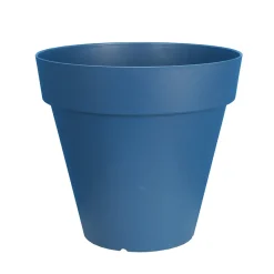 RIVIERA - Pot Soleilla rond en polypropylène 100% recyclable bleu Ø.30 H.27cm