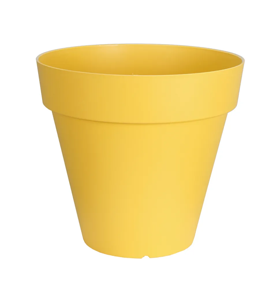 RIVIERA - Pot Soleilla rond en polypropylène 100% recyclable jaune Ø.20 H.18cm