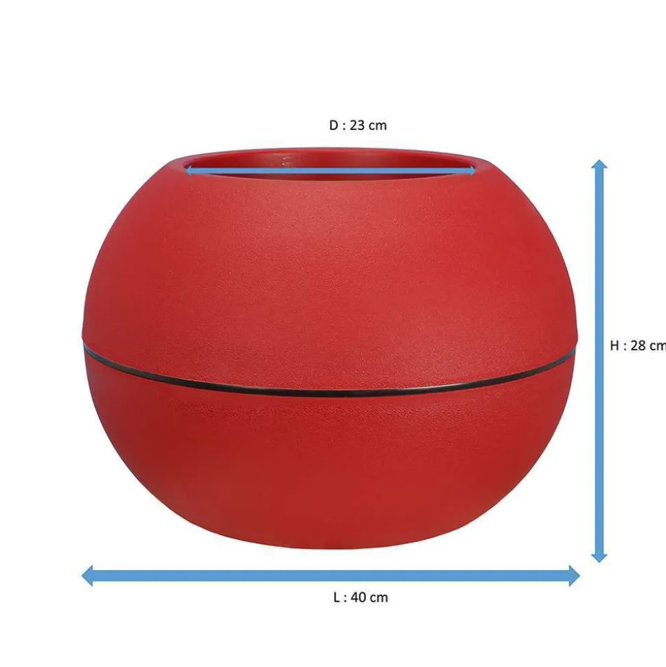 RIVIERA - Riviera - pot de fleurs boule - d40 - rouge