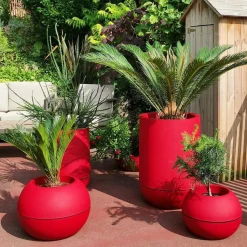 RIVIERA - Riviera - pot de fleurs boule - d40 - rouge