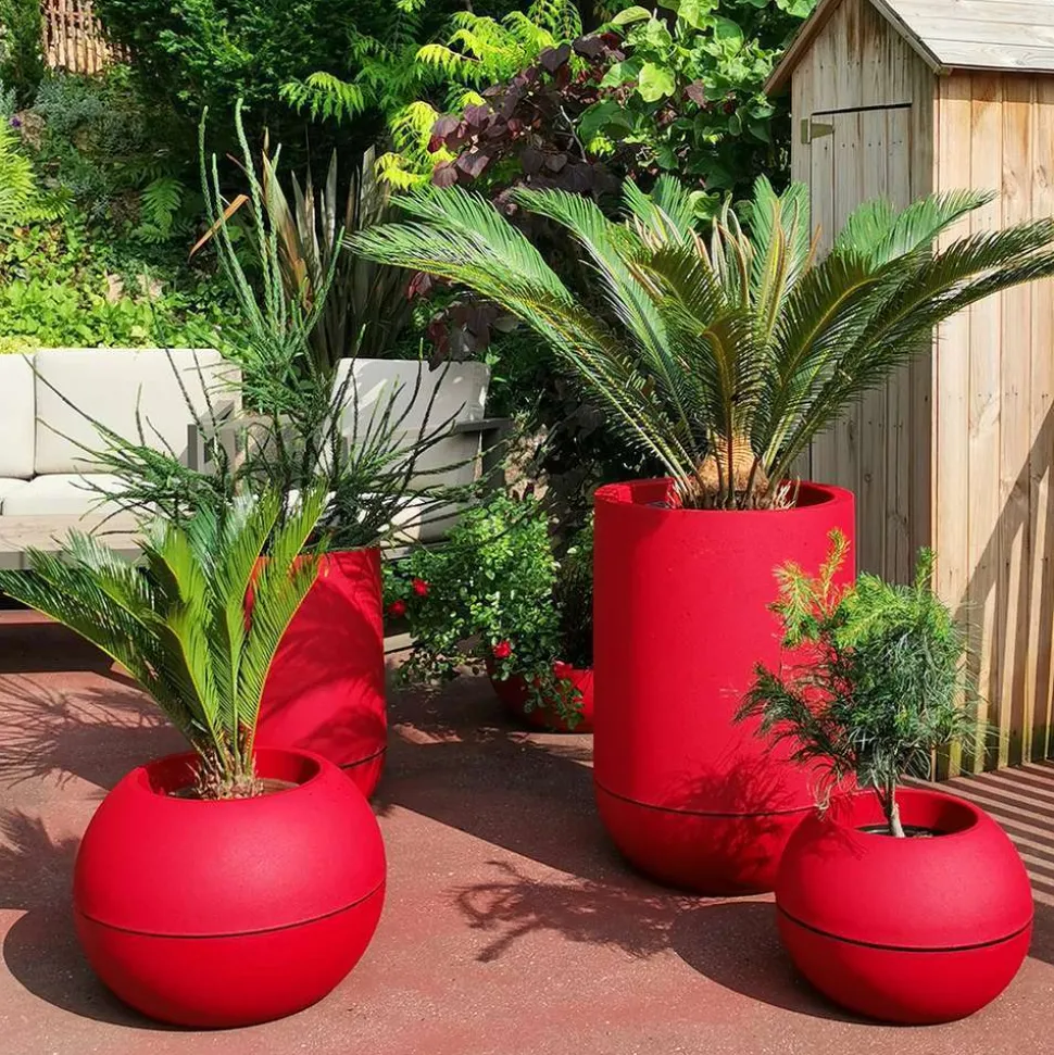 RIVIERA - Riviera - pot de fleurs boule - d40 - rouge