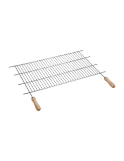 SAUVIC - Grille de barbecue en zinc. Manches en bois sauvique 80x40cm