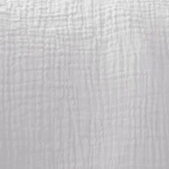 Set de 2 rideaux en gaze de coton gris clair. Tissu gaufré. 2x 135x240cm avec œillets