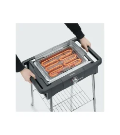 SEVERIN - Pg8124 barbecue sur pieds 2500w style evo s - 0° a 350° en 10mn - bac a eau réducteur de fumée et d'odeurs - pare-ve