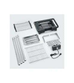 SEVERIN - Pg8124 barbecue sur pieds 2500w style evo s - 0° a 350° en 10mn - bac a eau réducteur de fumée et d'odeurs - pare-ve