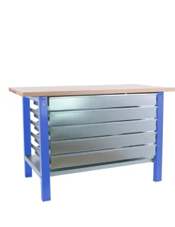 SIMONRACK - Etabli simonwork bt6 pro laminate 5box 1800 bleu/hêtre bleu/hêtre 865x1800x750 - simonrack