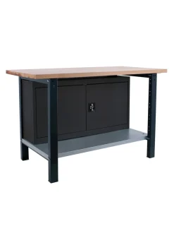 SIMONRACK - Etabli simonwork bt6 pro laminate cabinet 1500 antracite antracite/hêtre 865x1500x750 - simonrack