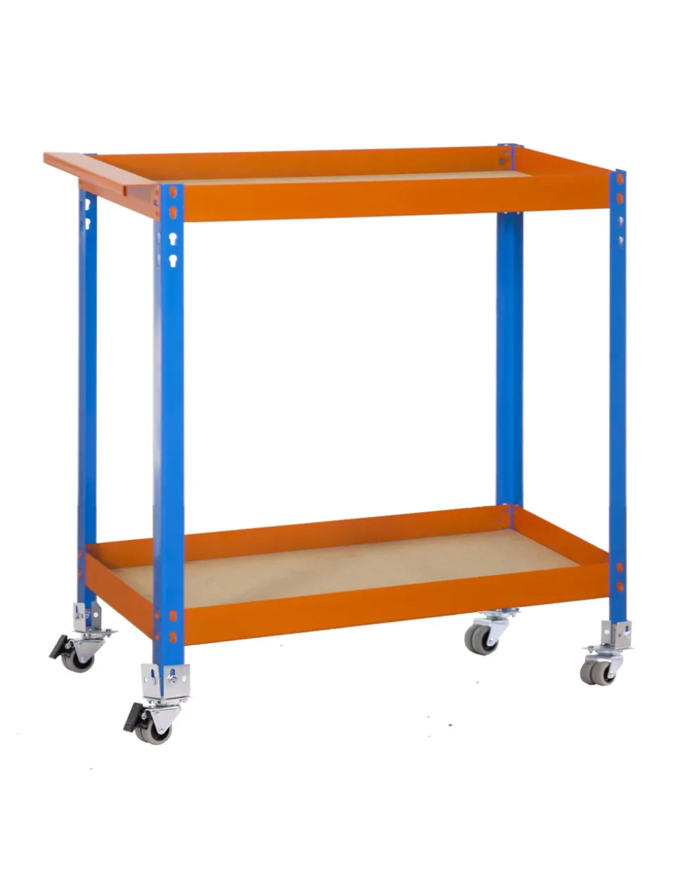 SIMONRACK - Etabli simonwork wagon 2/400 chipboard bleu/orang/bois bleu/orange/bois 1030x900x400 - simonrack
