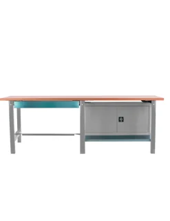SIMONRACK - Etabli simonwork bt6 pro tande laminate 1box 1cab 2100 gr gris/hêtre 865x2100x750 - simonrack