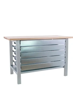 SIMONRACK - Etabli simonwork bt6 pro laminate 5box 1500 gris/hêtre gris/hêtre 865x1500x750 - simonrack