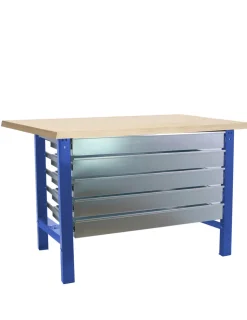 SIMONRACK - Etabli simonwork bt6 mdf 5box 1500x750 bleu/bois bleu/mdf 865x1500x750 - simonrack