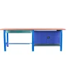 SIMONRACK - Etabli simonwork bt6 pro tande laminate 1box 1cab 2100 bleu bleu/hêtre 865x2100x750 - simonrack