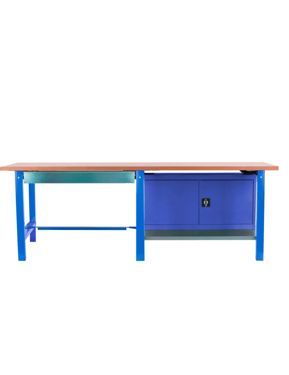 SIMONRACK - Etabli simonwork bt6 pro tande laminate 1box 1cab 2100 bleu bleu/hêtre 865x2100x750 - simonrack