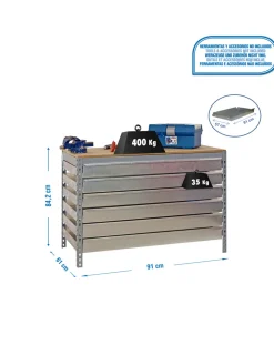 SIMONRACK - Etabli simonwork bt5 box6 900 gris/bois - 842x910x610 600kg - simonrack
