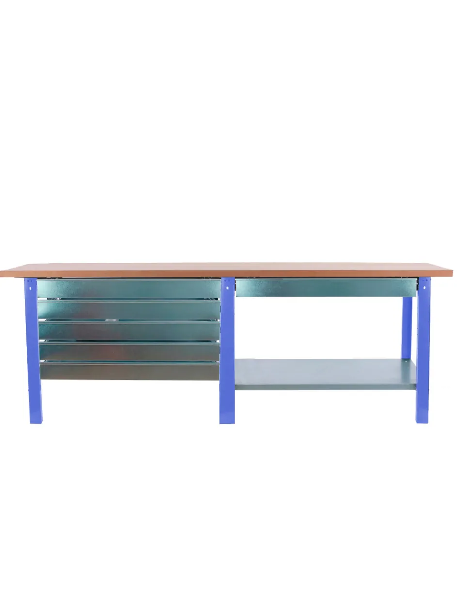 SIMONRACK - Etabli simonwork bt6 pro tandem laminate 6box 2100 bleu/hêtre bleu/hêtre 865x2100x750 - simonrack