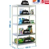 SIMONRACK - Etagère charge lourde bricoforte 1004-5 metal galva/galva - 2000x1000x450 300kg - simonrack
